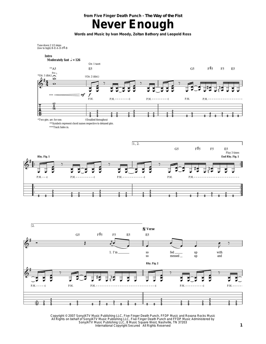 Never Enough Never Enough Acoustic Guitar scores gallery preview page 1