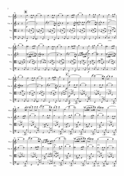 Beethoven: Symphony No.7 Op.92 Mvt.II Allegretto - string quartet image number null