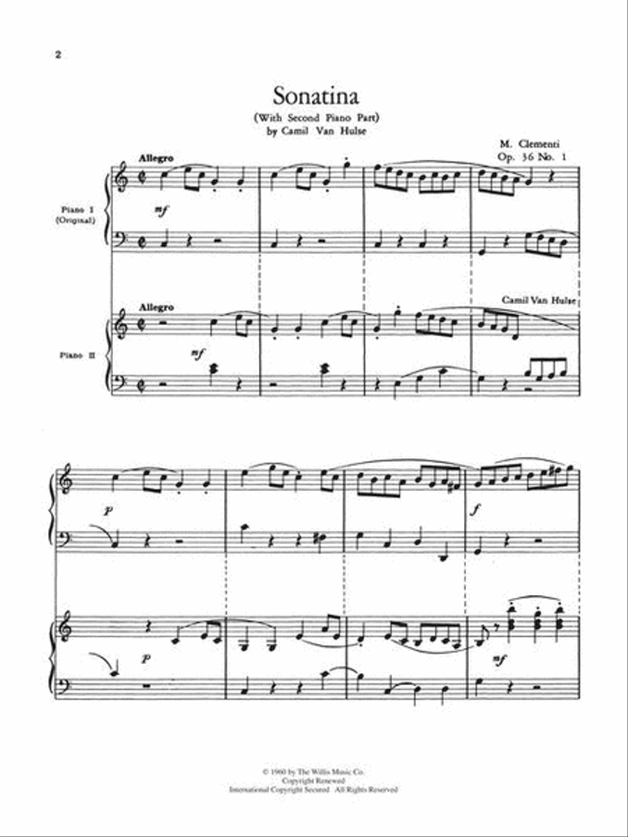 Sonatina Op. 36, No. 1 Piano Duet scores gallery preview page 3