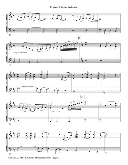 Hallelujah (arr. Dennis Allen) - Keyboard String Reduction