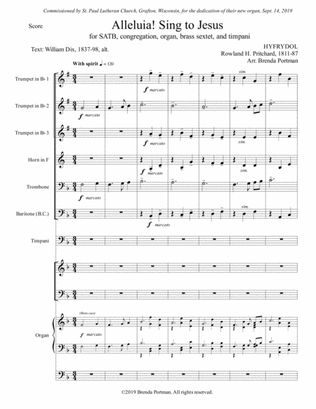 Alleluia! Sing to Jesus (HYFRYDOL): Hymn Concertato for Choir/Congregation/Brass Sextet/Timp/Organ