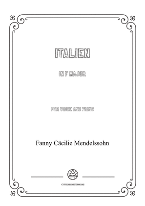 Book cover for Fanny Hensel-Italien in F Major,for voice and piano