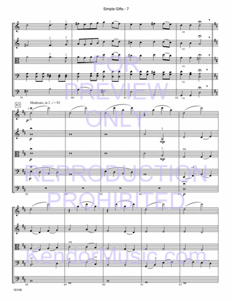 Simple Gifts (Full Score)