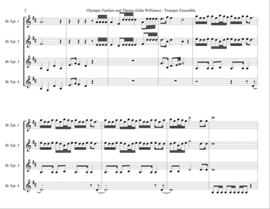 Olympic Fanfare - Brass Band - Digital Sheet Music | Sheet