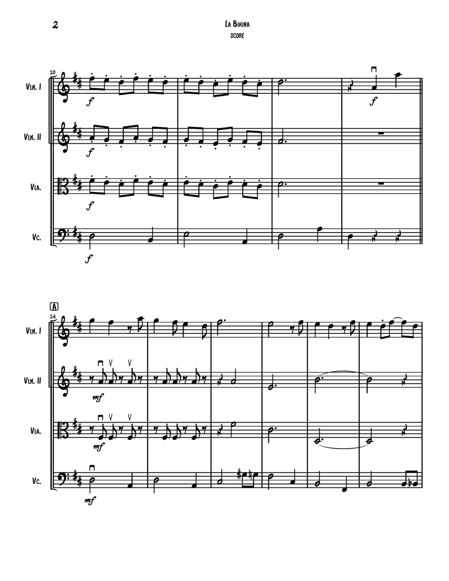 La Bikina String Quartet scores gallery preview page 3