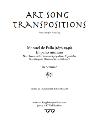 DE FALLA: El paño moruno (transposed to A minor)