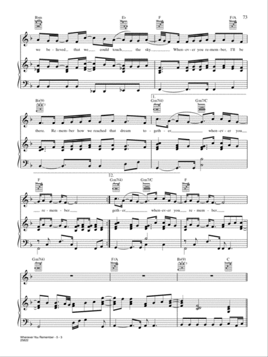 Whenever You Remember Piano, Vocal, Guitar scores gallery preview page 3