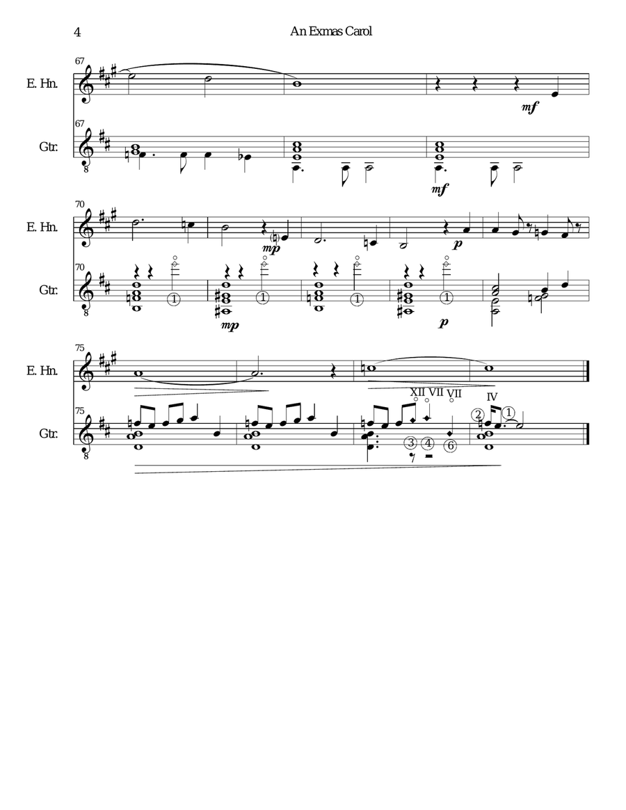 An Exmas Carol for cor anglais and guitar English Horn scores gallery preview page 4