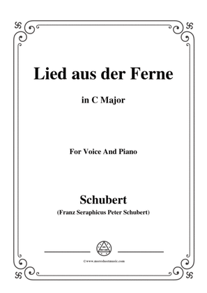 Schubert-Lied aus der Ferne,in C Major,for Voice&Piano