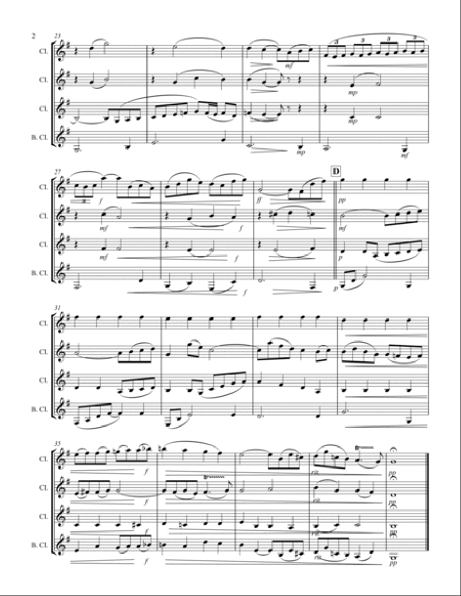 Arioso - from Cantata No. 156 (for Clarinet Quartet) Clarinet Quartet scores gallery preview page 3
