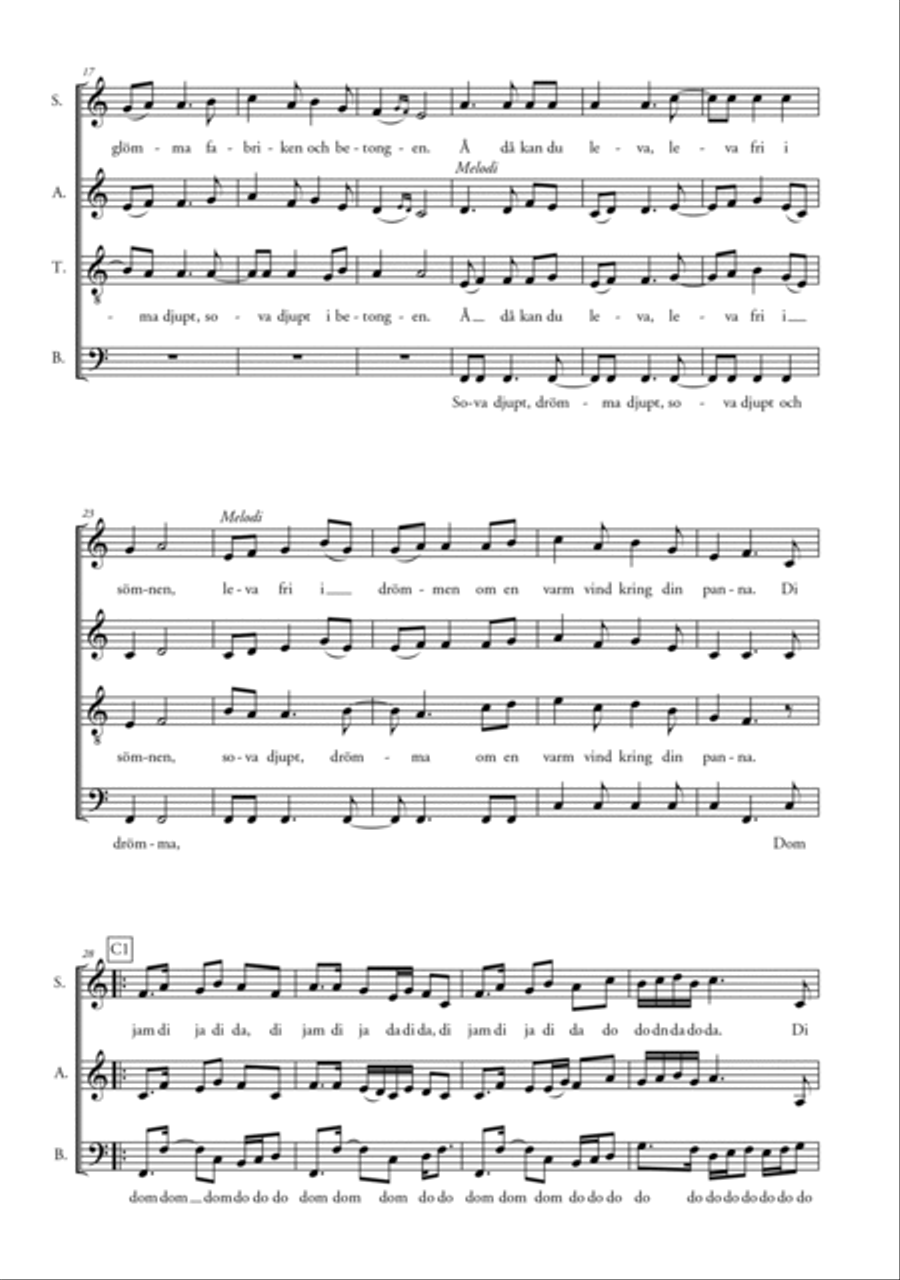 Å människa 4-Part scores gallery preview page 2