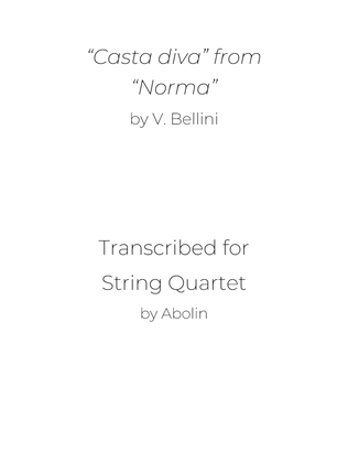 Book cover for Bellini: "Casta diva" from "Norma" - String Quartet