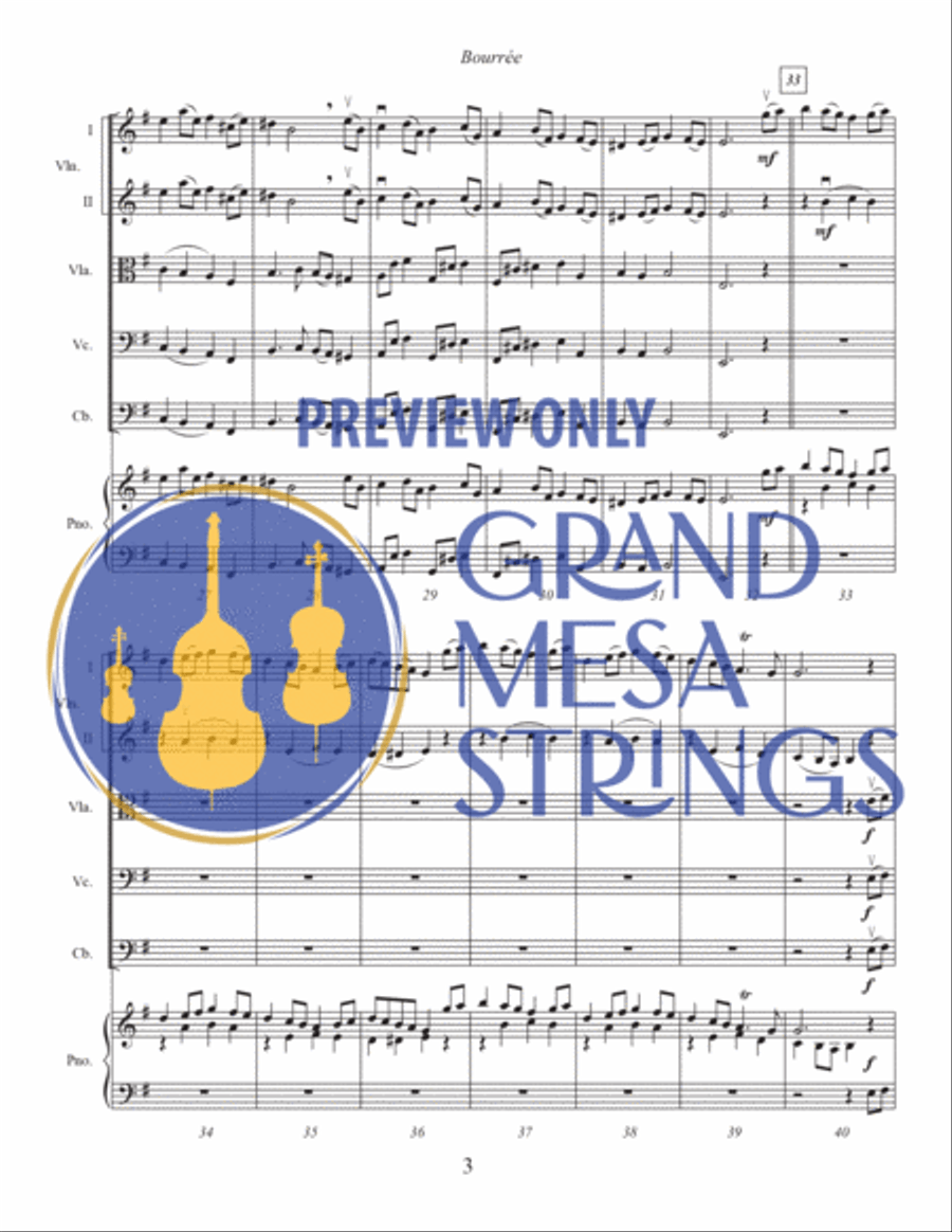 Bourree String Orchestra scores gallery preview page 4