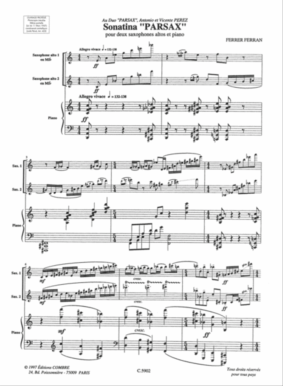 Sonatina Parsax Sonatina Parsax Alto Saxophone scores gallery preview page 2