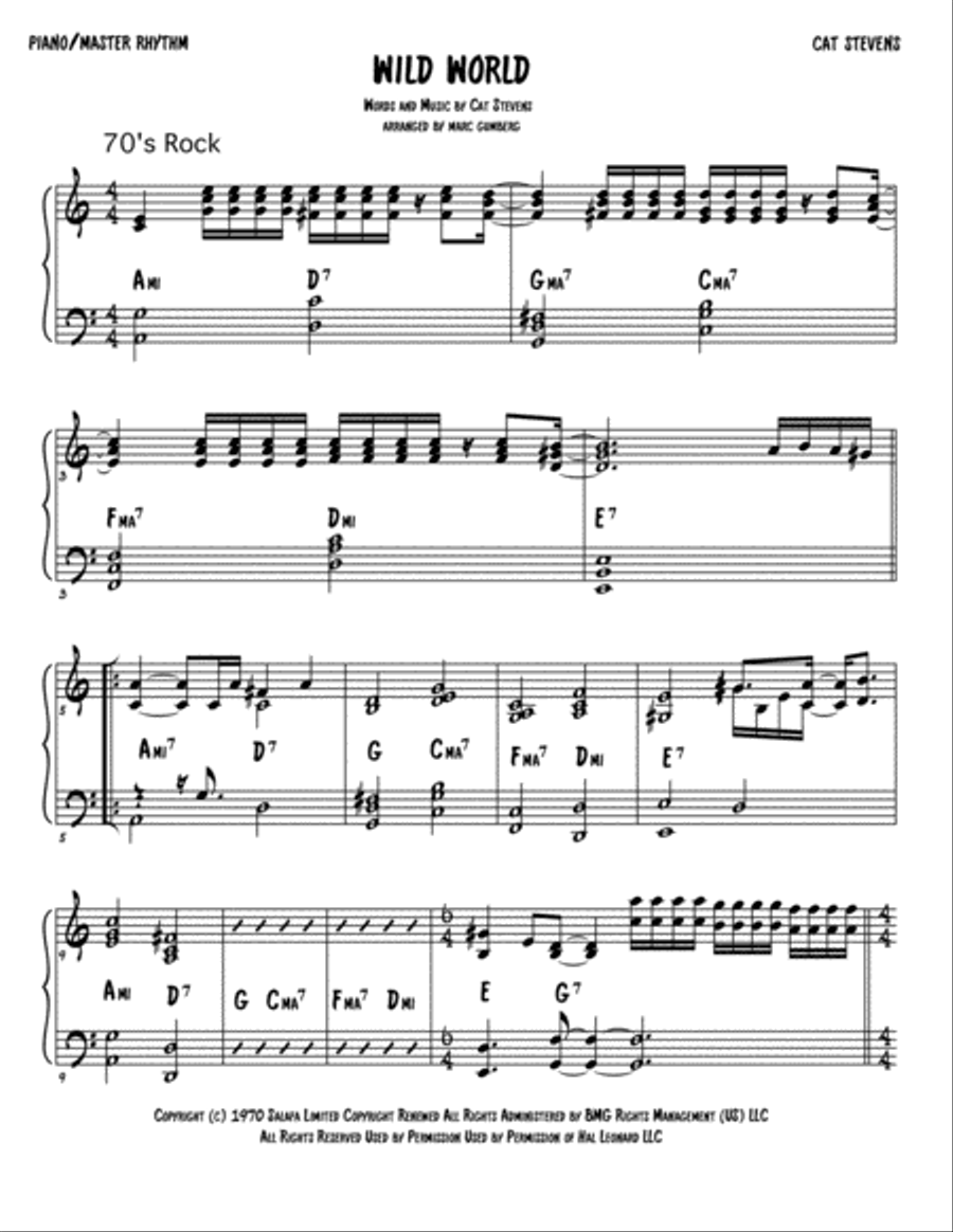 Wild World Piano scores gallery preview page 2