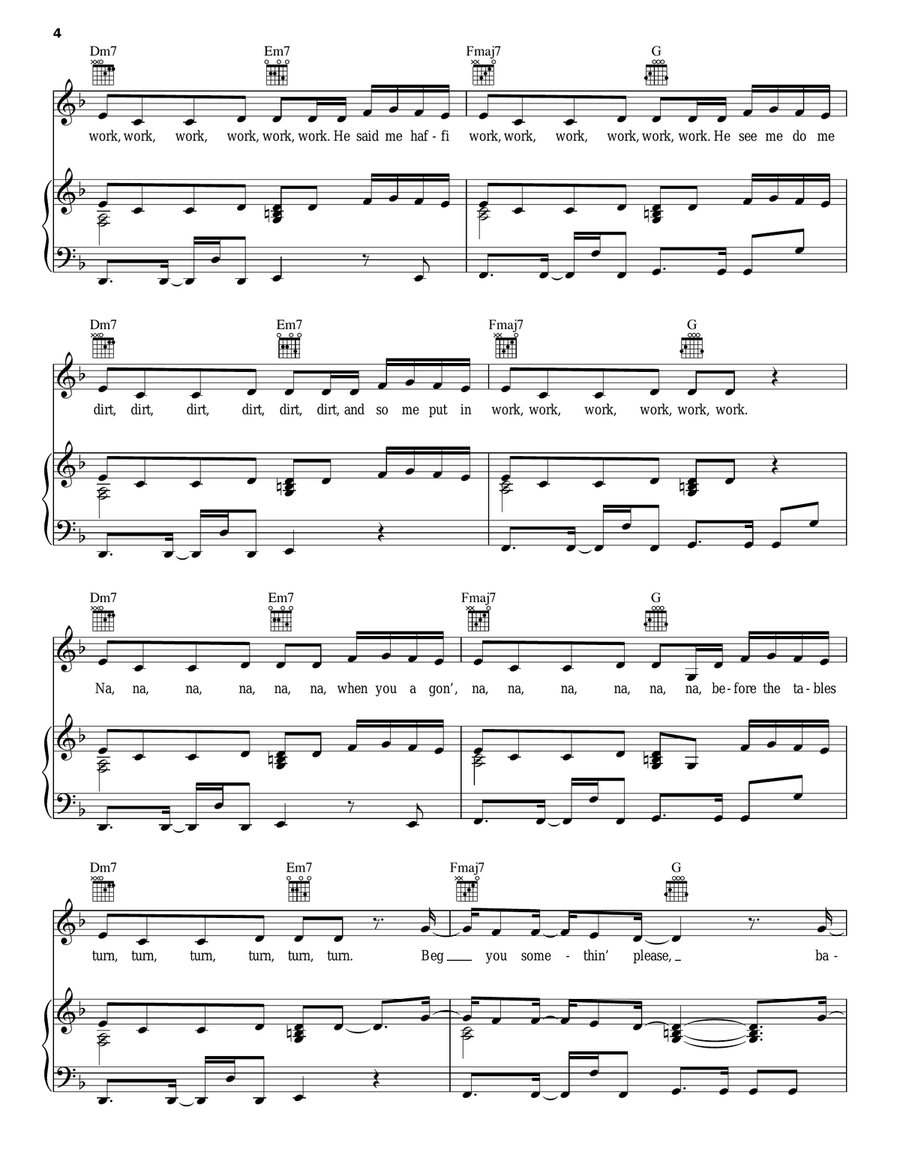 Work Piano, Vocal, Guitar scores gallery preview page 4