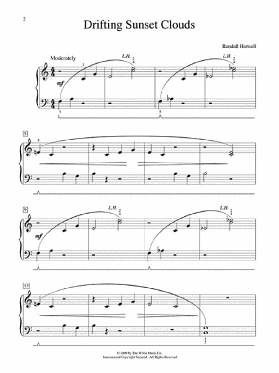 Drifting Sunset Clouds Easy Piano scores gallery preview page 2