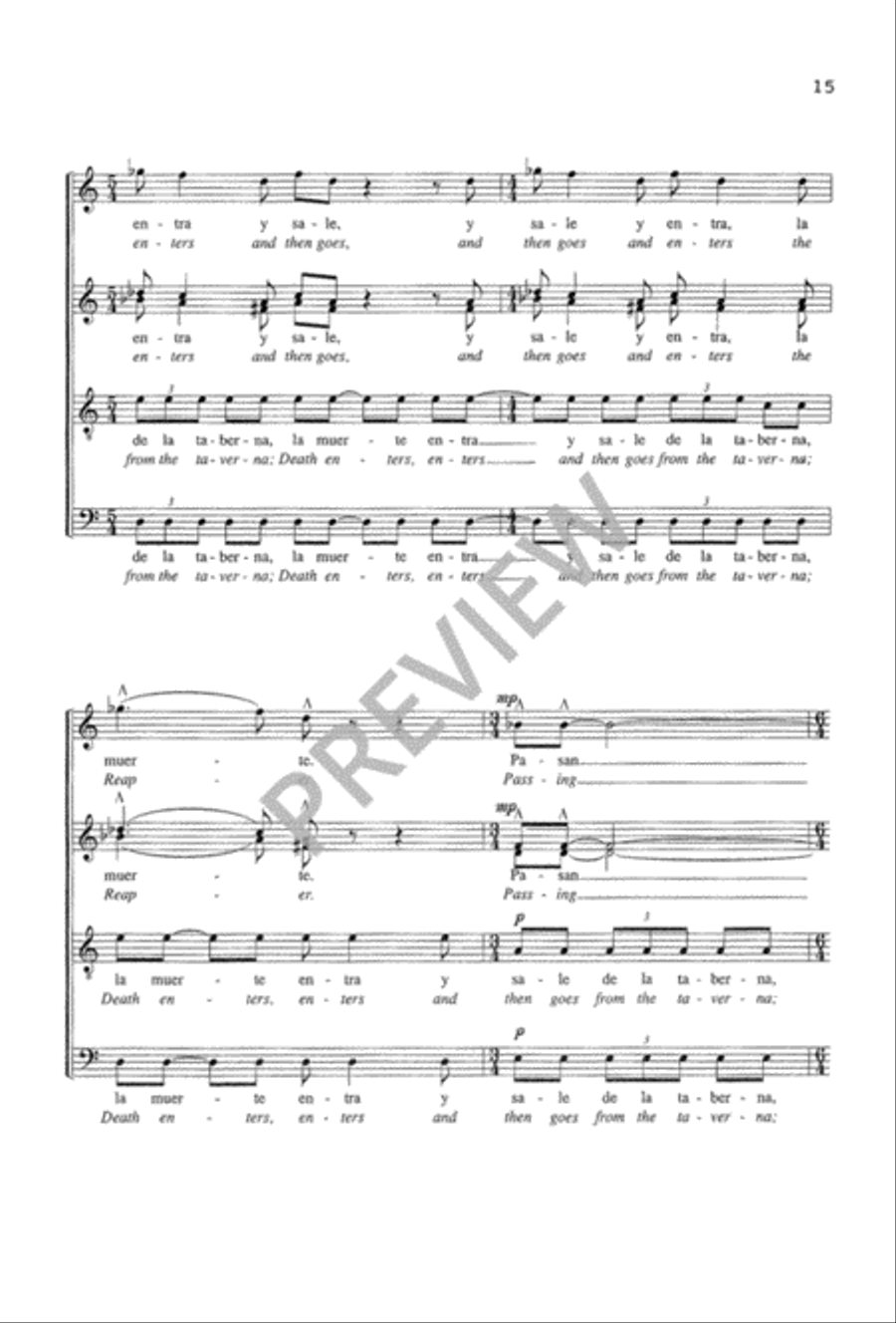 Suite de Lorca (SATB) 4-Part scores gallery preview page 16