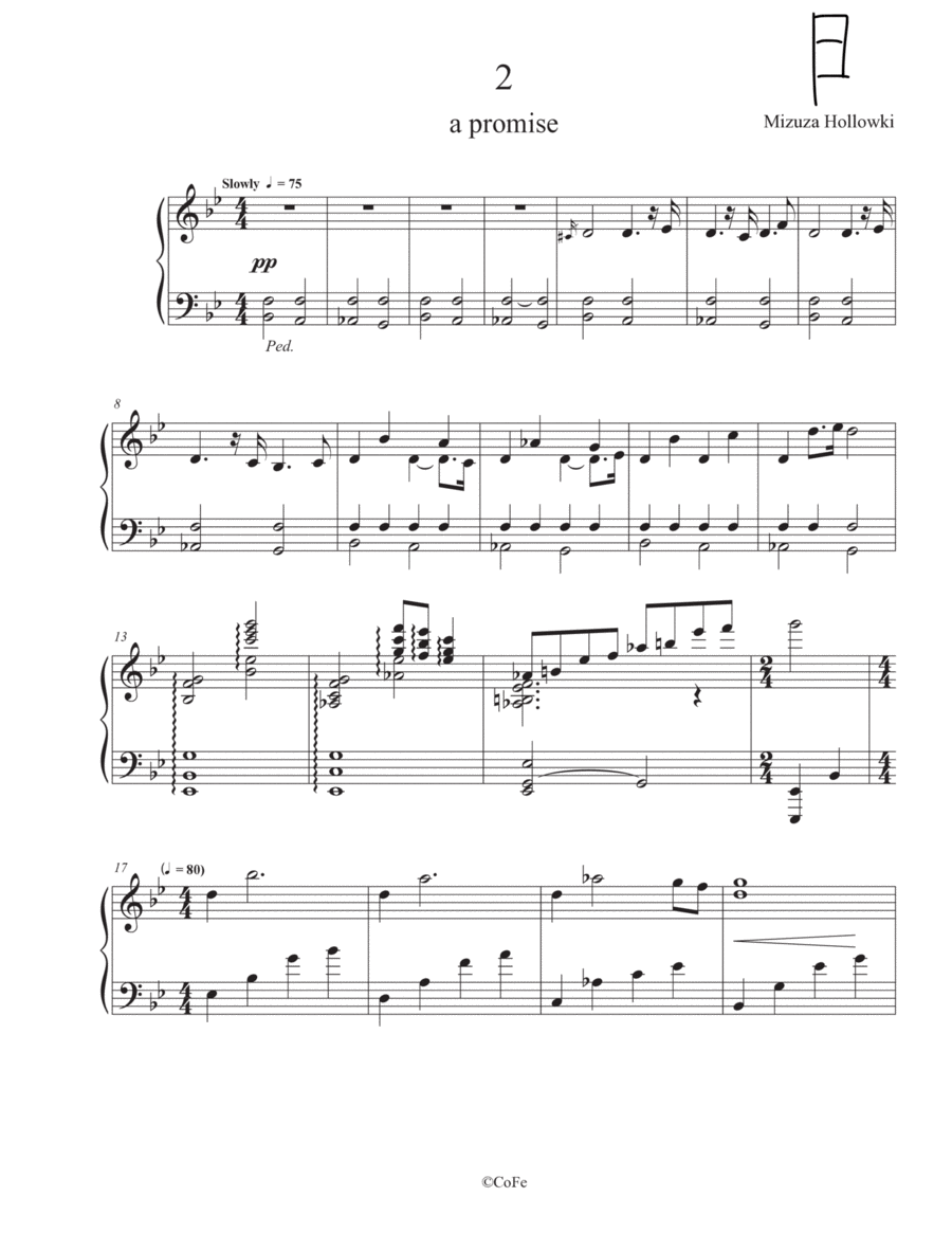 2 'a promise' Piano Solo scores gallery preview page 1