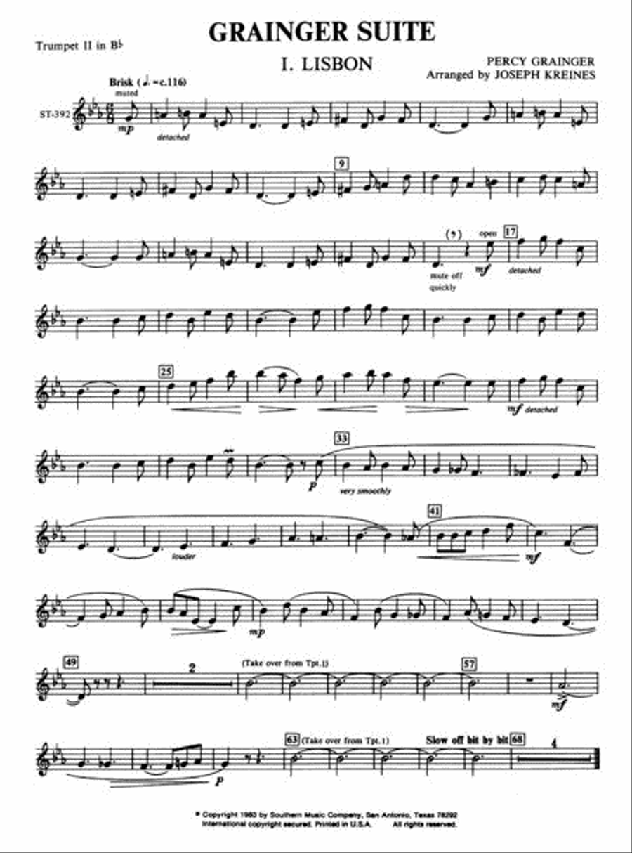 Percy Grainger Suite Brass Quintet scores gallery preview page 7