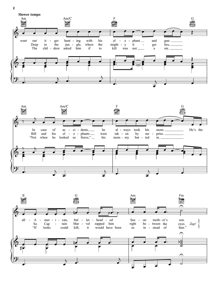 The Continuing Story Of Bungalow Bill Piano, Vocal, Guitar scores gallery preview page 2