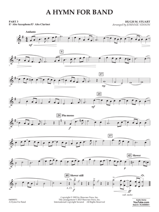 Book cover for A Hymn for Band (arr. Johnnie Stuart) - Pt.3 - Eb Alto Sax/Alto Clar.