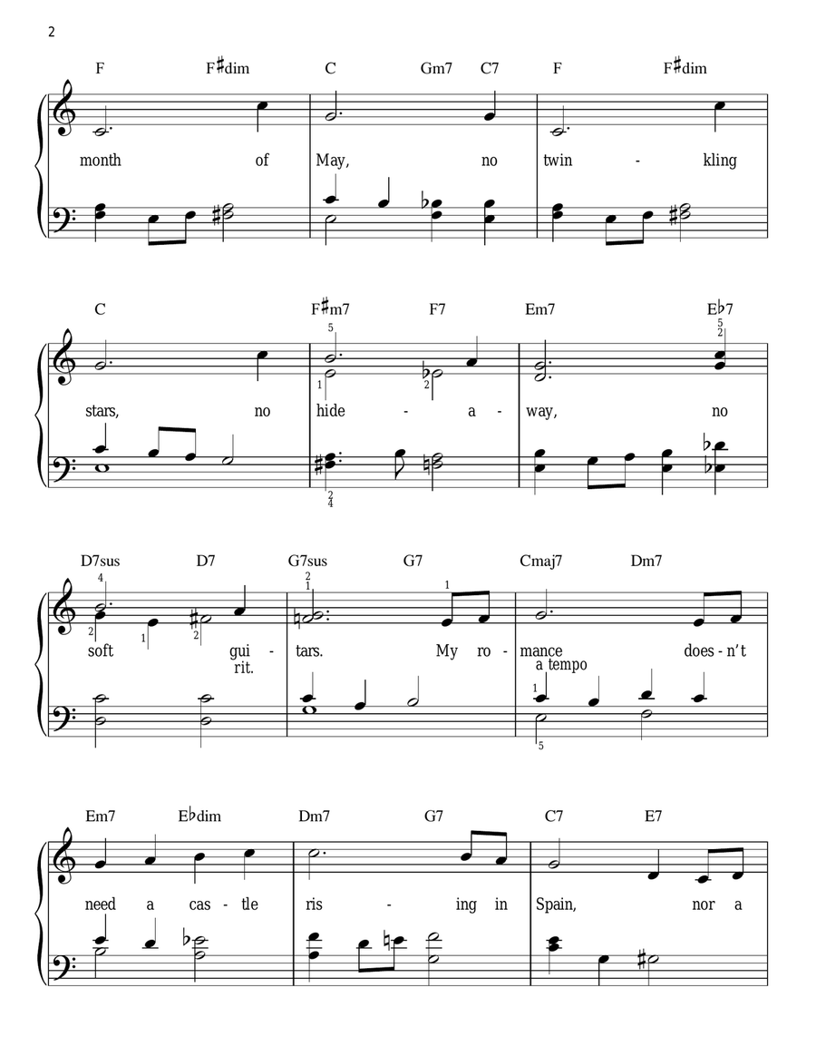 My Romance Easy Piano scores gallery preview page 2
