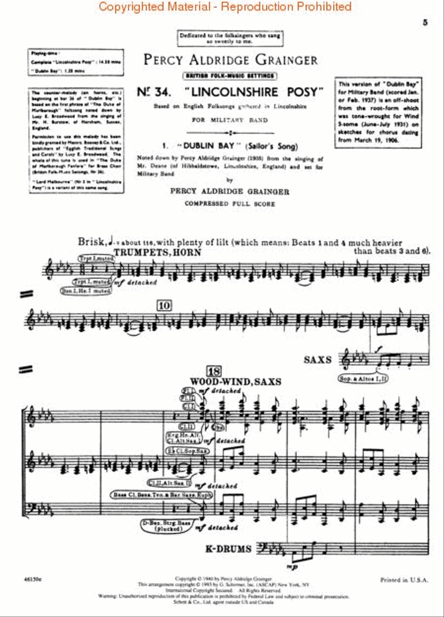 Lincolnshire Posy Score Lincolnshire Posy Score Orchestra scores gallery preview page 2