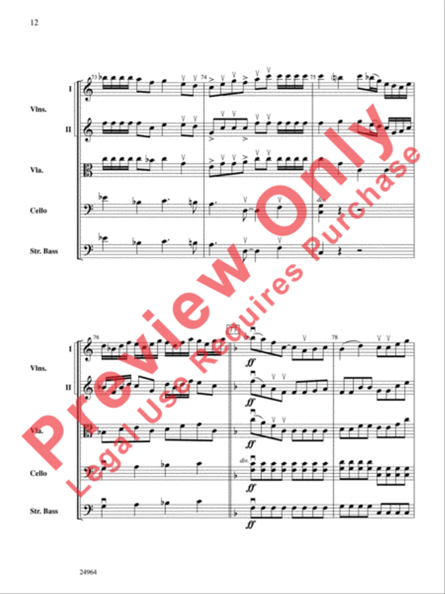 Ode to the Plains and Wild Horses Running (from American Serenade) String Orchestra scores gallery preview page 13