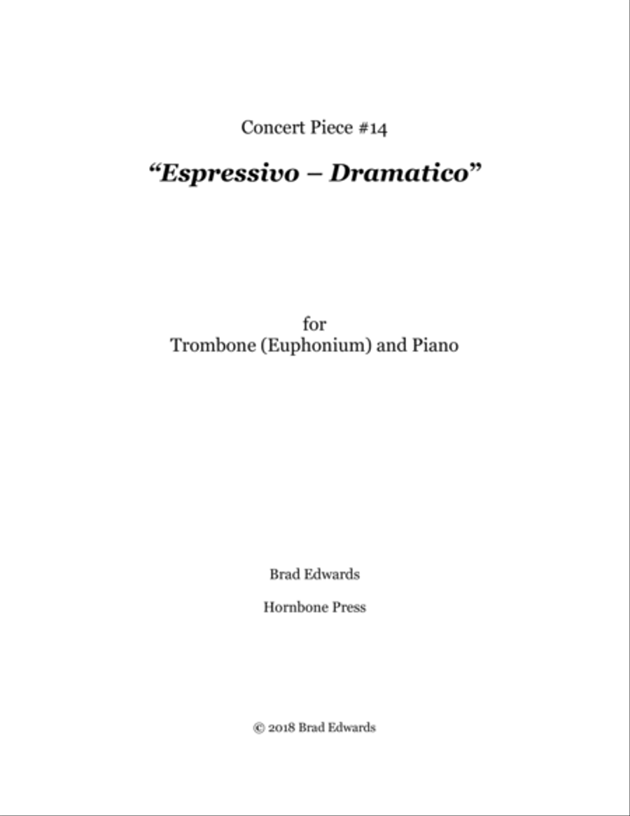 Concert Piece #14: Espressivo – Dramatico Trombone Solo scores gallery preview page 1