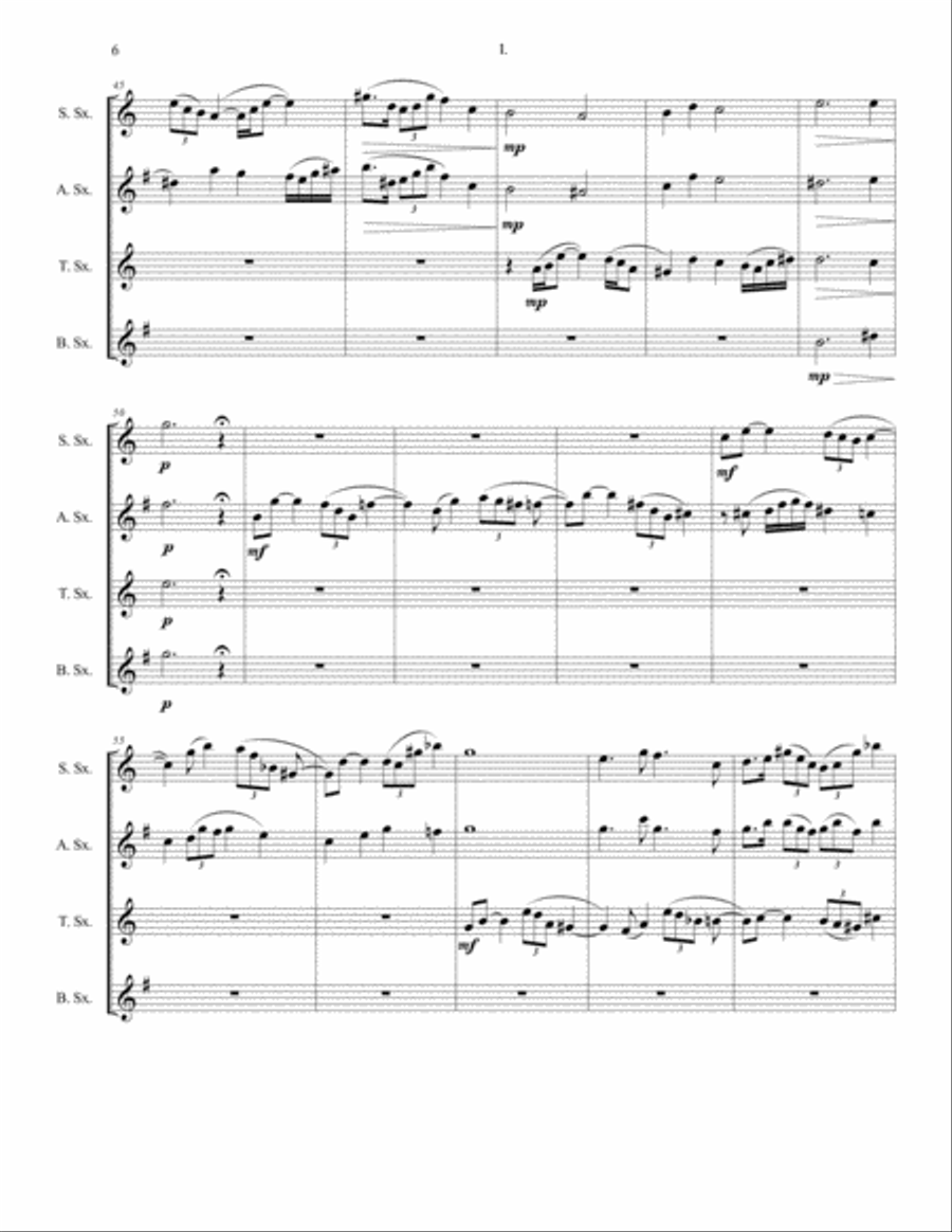 Noirscape for Saxophone Quartet Saxophone Quartet scores gallery preview page 6