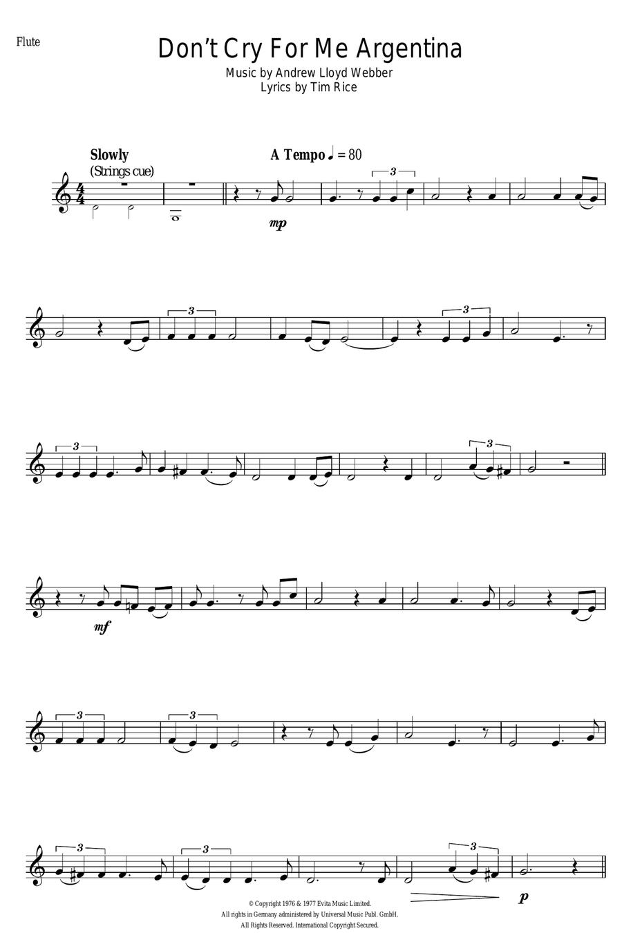Don't Cry For Me Argentina (from Evita)
