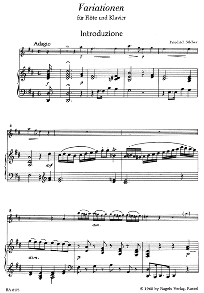 Variationen ueber "Nel cor piu non mi sento" aus "La Molinara" von Giovanni Paisiello for Flute and Piano