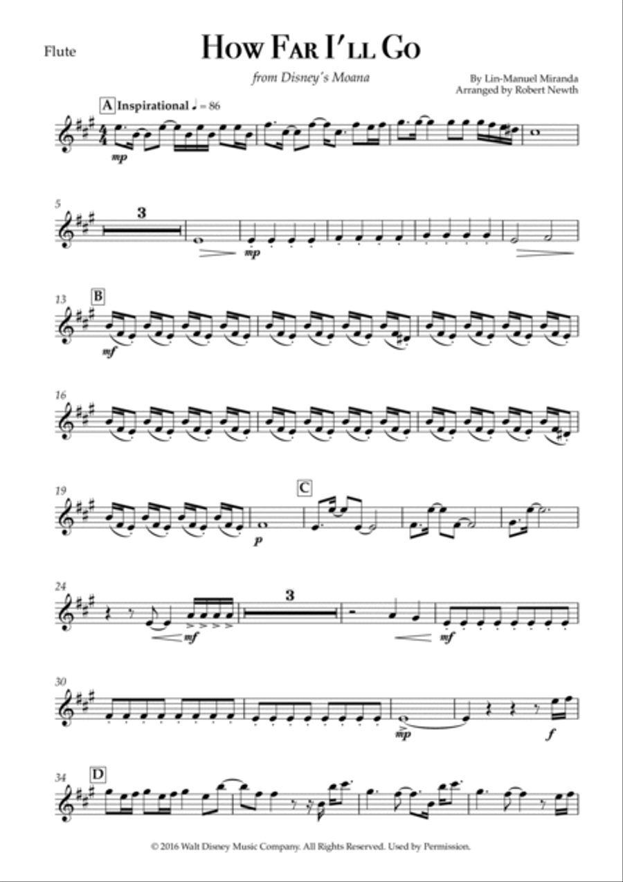 How Far I'll Go Woodwind Quintet scores gallery preview page 6