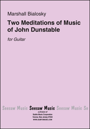 Book cover for Two Meditations of Music of John Dunstable
