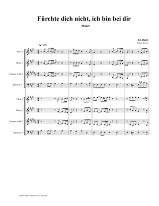 Fürchte dich nicht (motette) by J.S. Bach (Double Woodwind Choir)