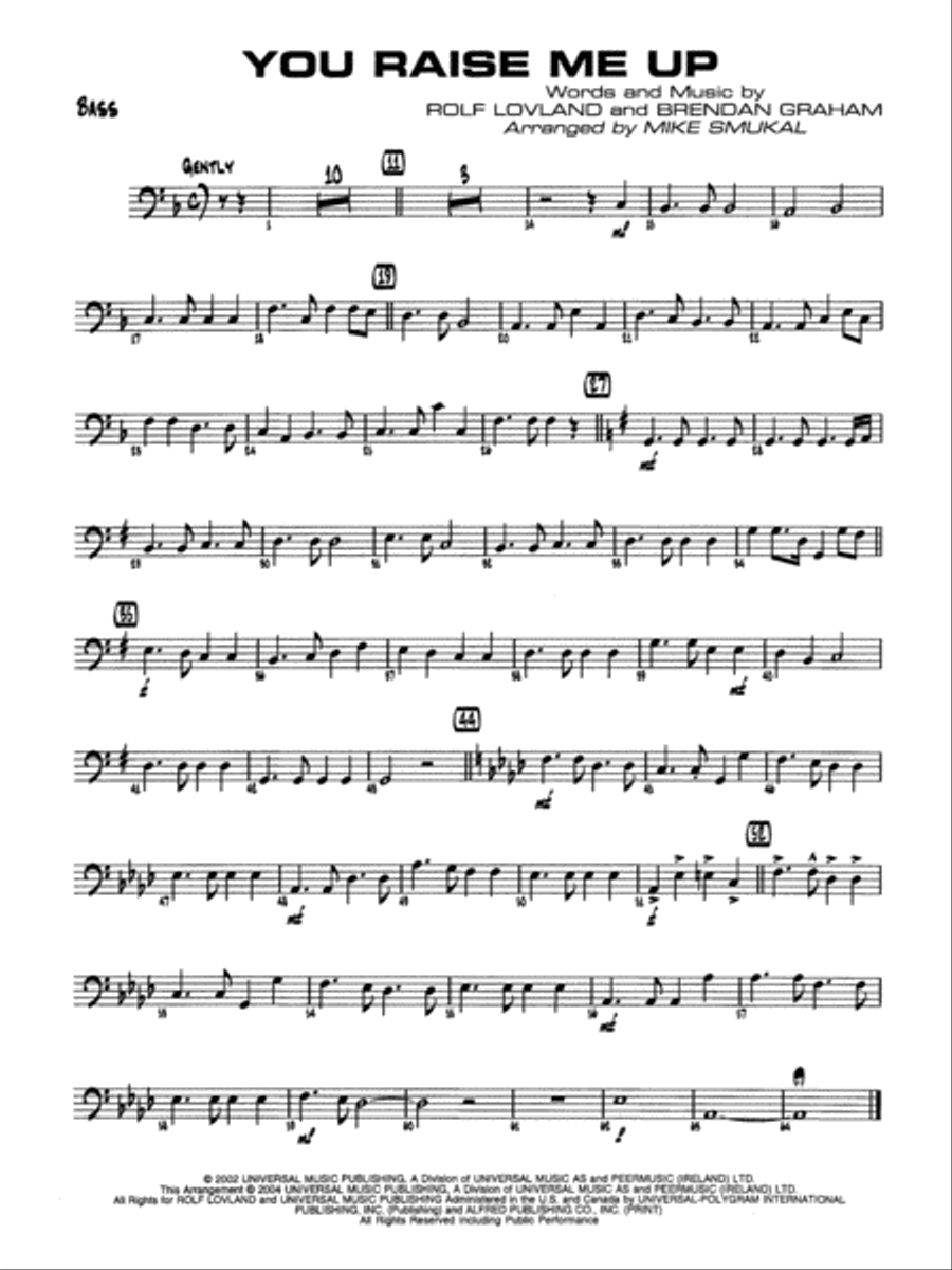 You Raise Me Up: String Bass Jazz Ensemble scores gallery preview page 1