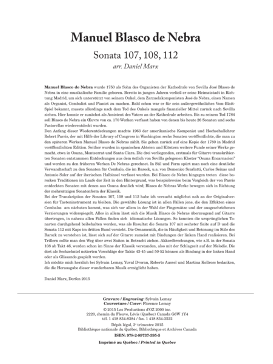 3 Sonatas (107, 108, 112) Classical Guitar scores gallery preview page 1