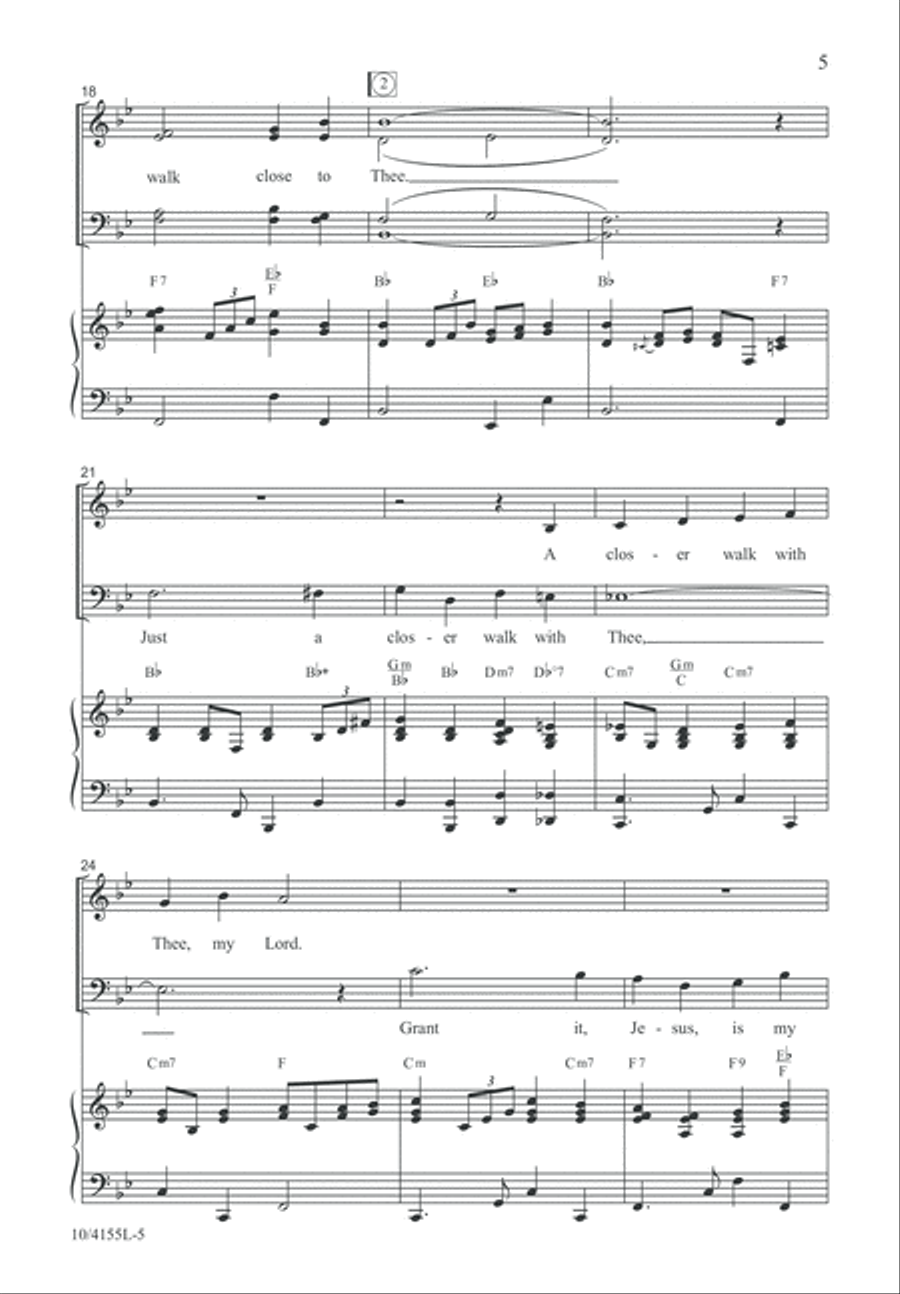 A Closer Walk with Thee 4-Part scores gallery preview page 5