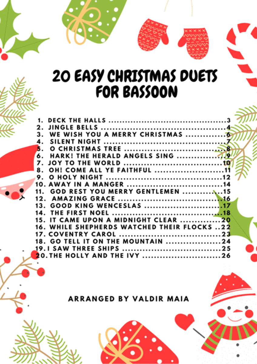20 Easy Christmas Duets for Bassoon