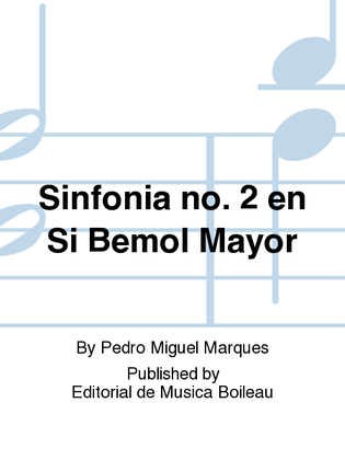 Book cover for Sinfonia no. 2 en Si Bemol Mayor