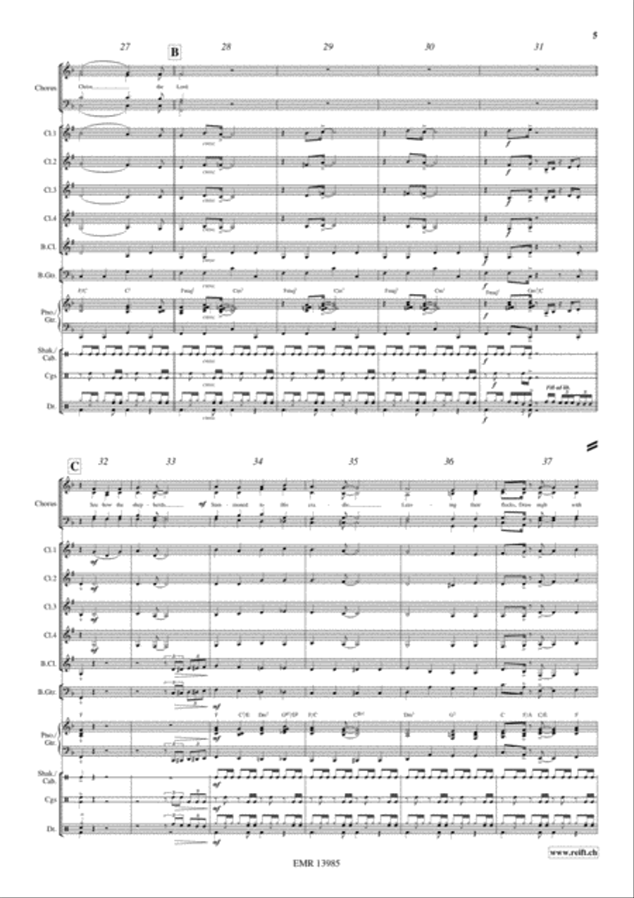 Adeste Fideles Clarinet Quintet scores gallery preview page 6