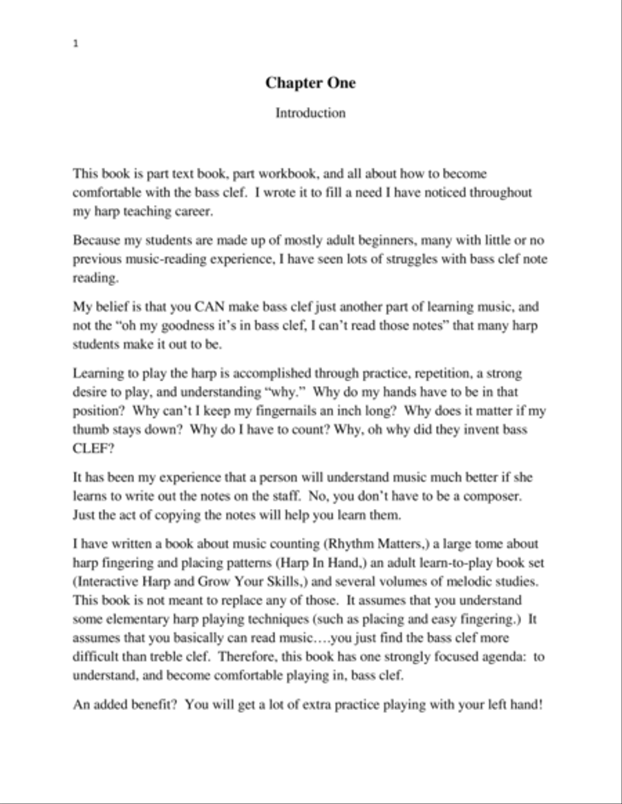 The Bass Clef Survival Guide, a learning guide all about bass clef Lap Harp scores gallery preview page 4