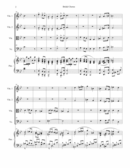 Bridal Chorus (for String Quartet - Piano Accompaniment) image number null