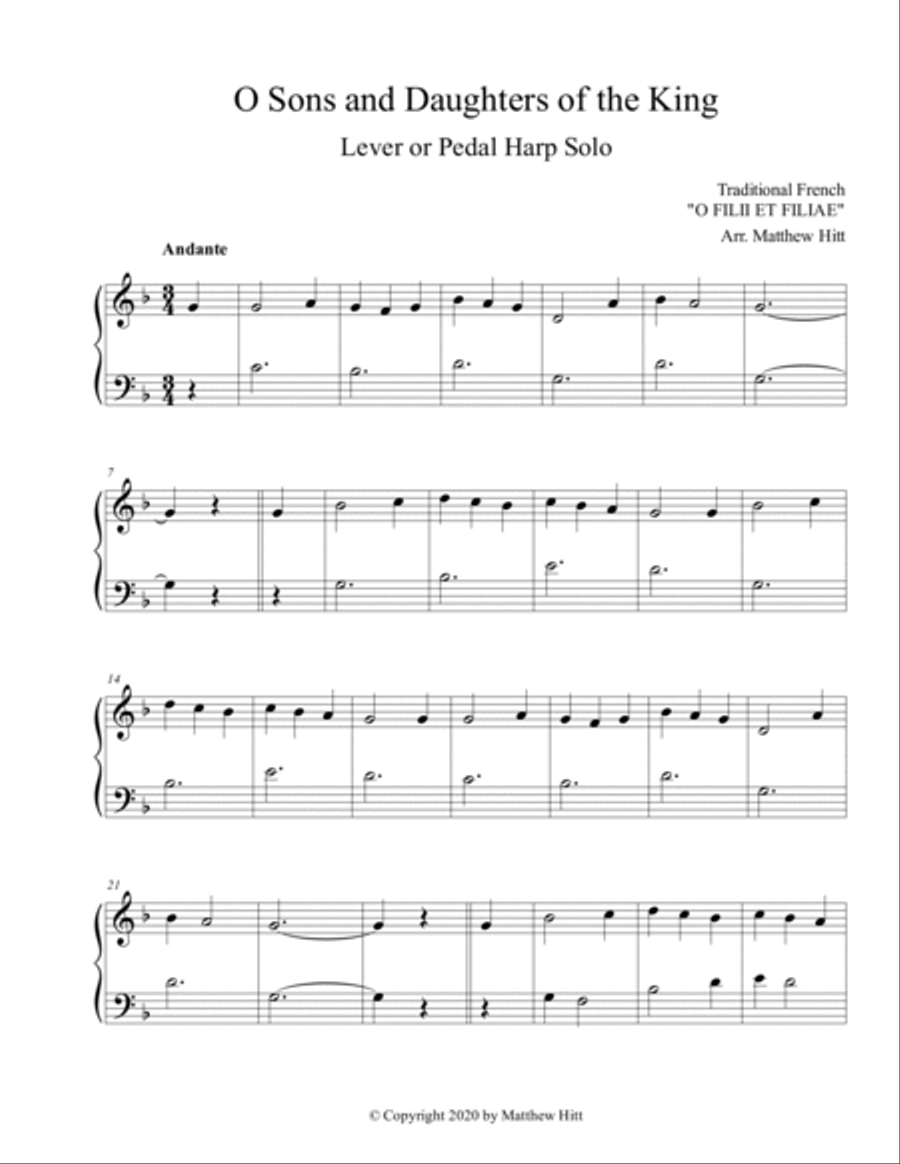 O Sons and Daughters of the King Harp scores gallery preview page 2