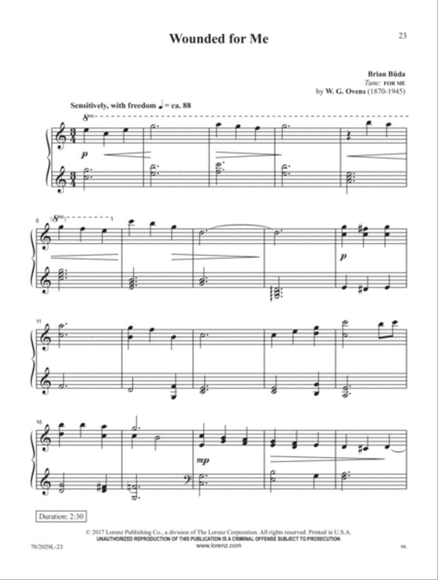 Wounded for Me Piano Solo scores gallery preview page 11