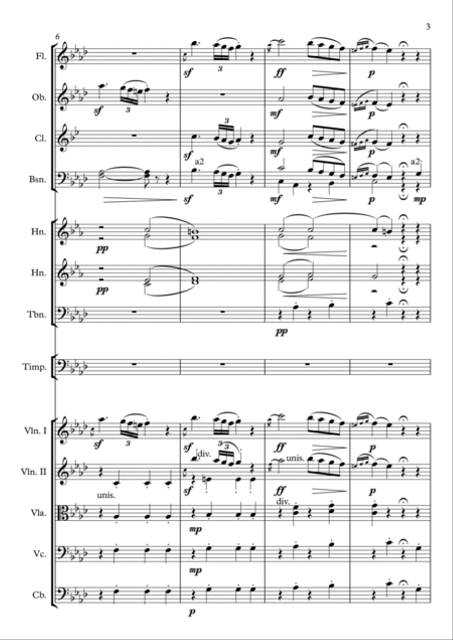Beethoven Piano Sonata Op. 2 No. 1 Orchestration (by Barış Önder) Full Orchestra scores gallery preview page 3