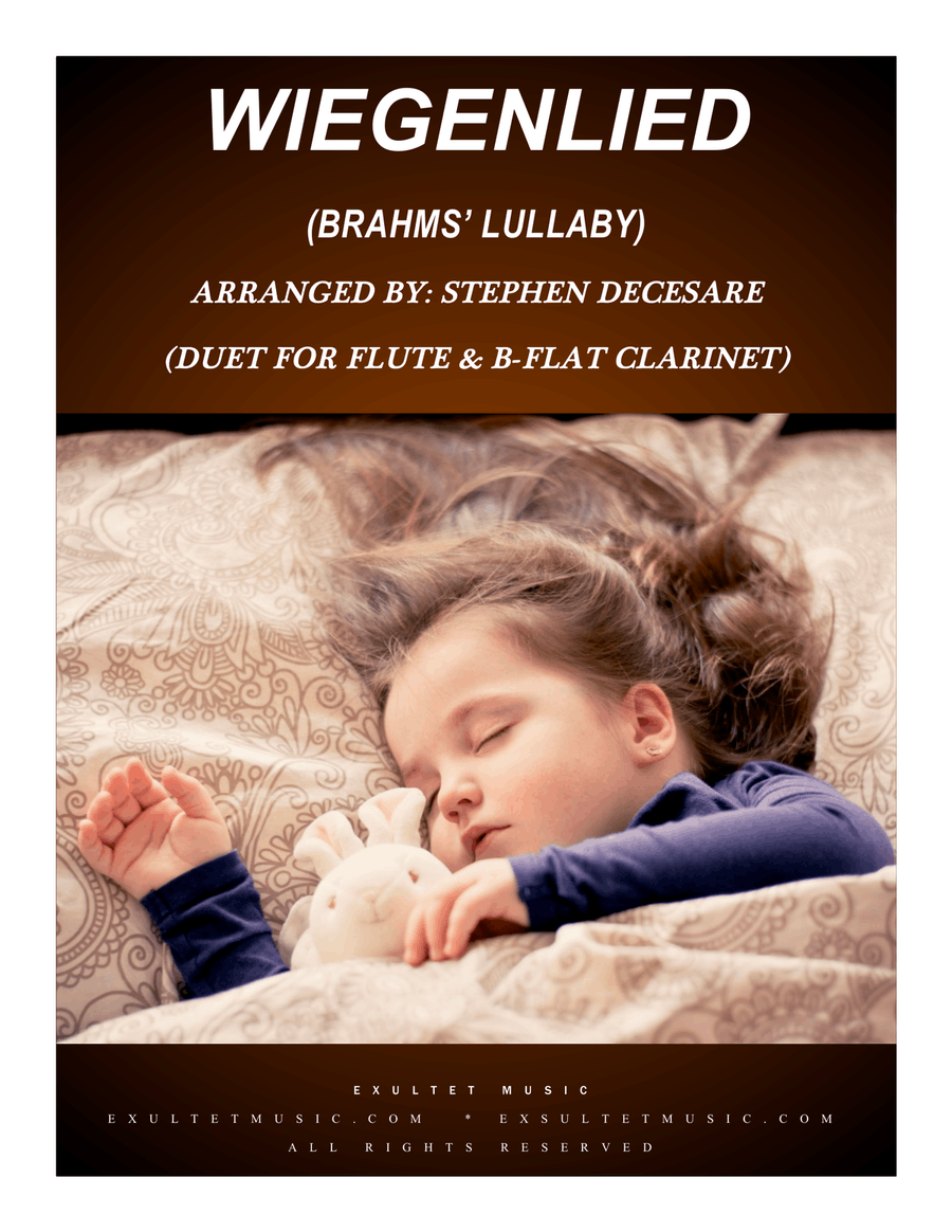Wiegenlied (Brahms' Lullaby) (Duet for Flute & Bb-Clarinet) Woodwind Duet scores gallery preview page 1