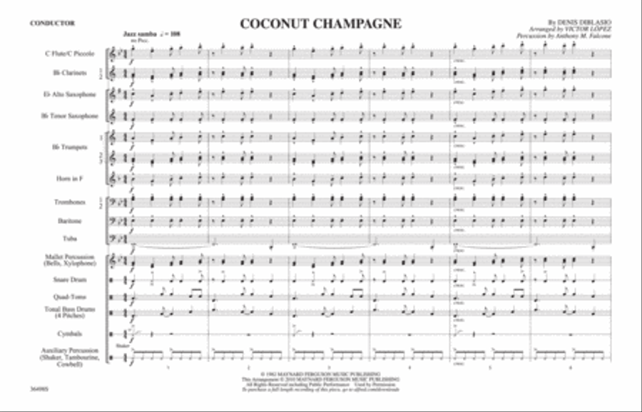 Coconut Champagne: Score Marching Band scores gallery preview page 1