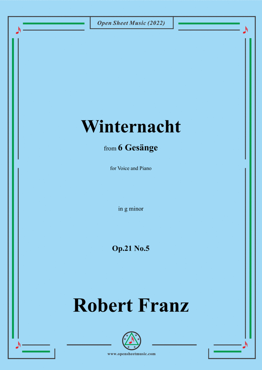 Franz-Winternacht,in g minor,Op.21 No.5,for Voice and Piano image number null